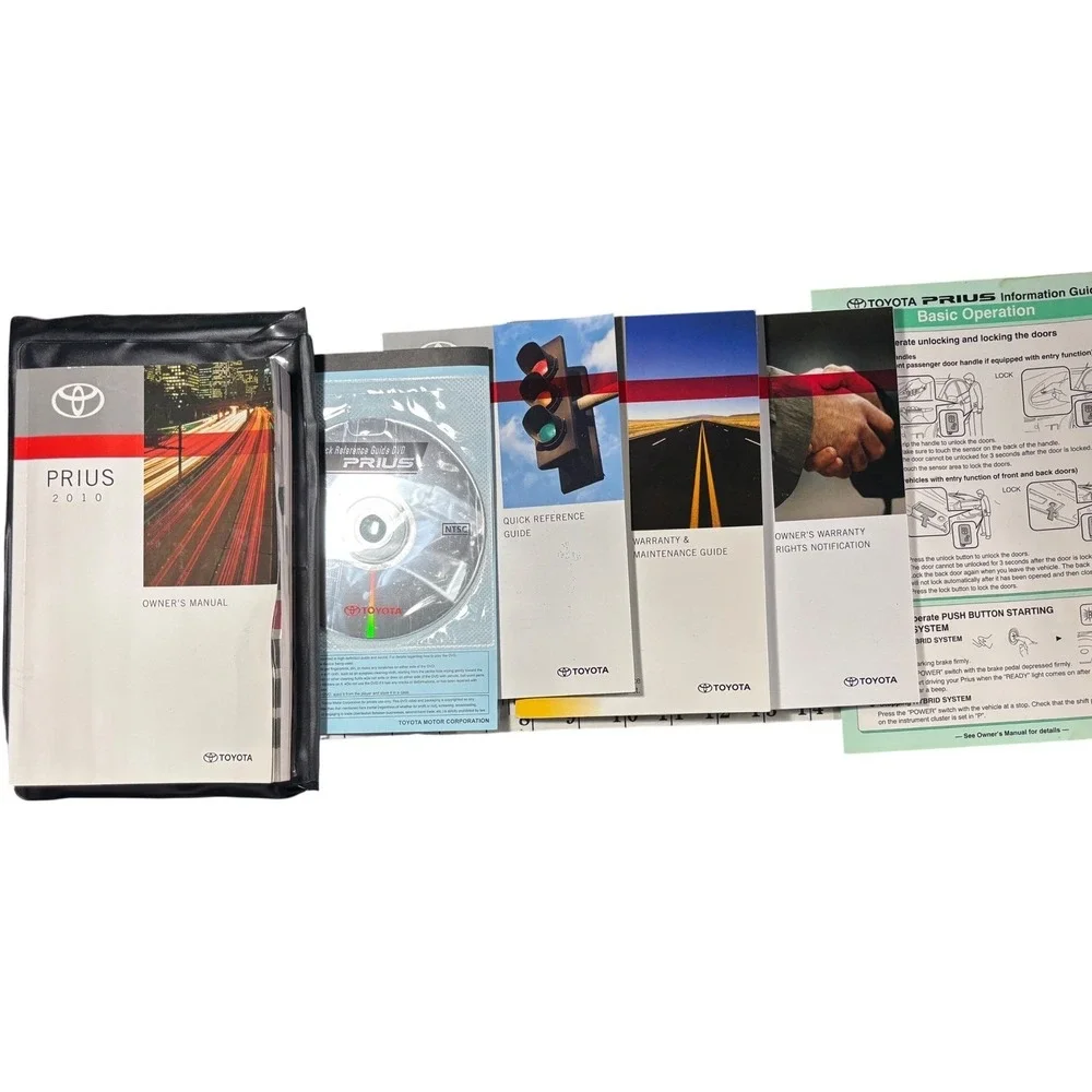 2010 Toyota Prius Owners Manual Set with DVD and Portfolio Case